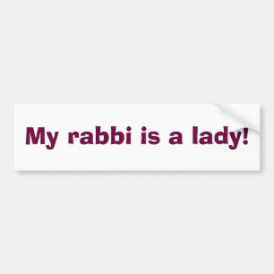 Min rabbin är en dam! bildekal