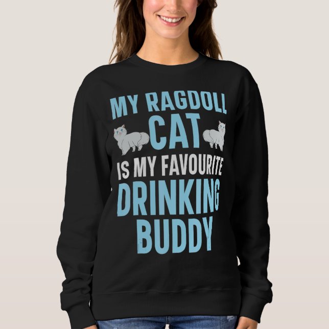 Min Ragdoll-katt är min favoritdrickande Buddy Kat T Shirt (Framsida)