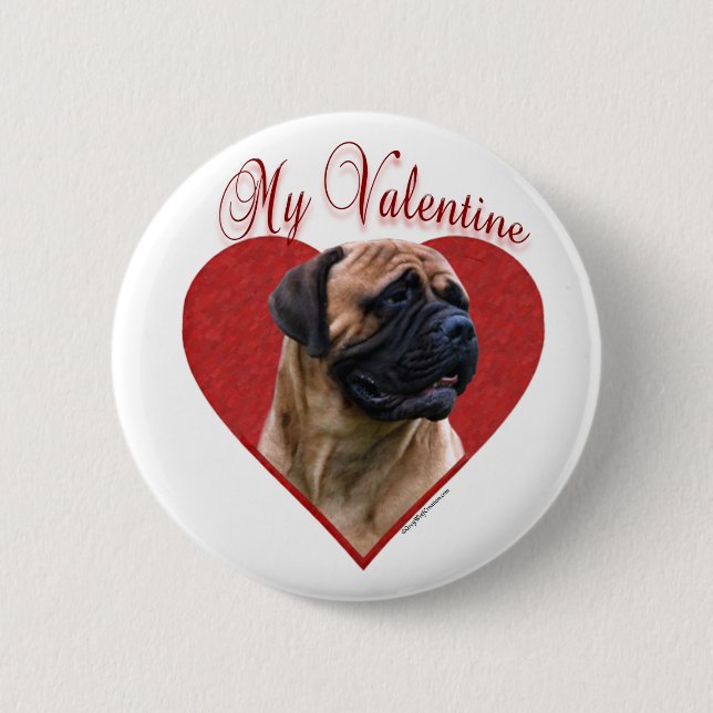 Min Red Bullmastiff Valentine Knapp (Framsida)