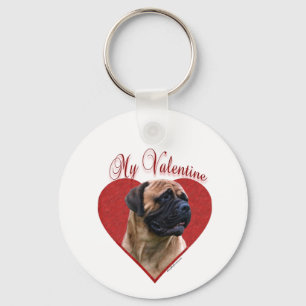 Min Red Bullmastiff Valentine Nyckelring