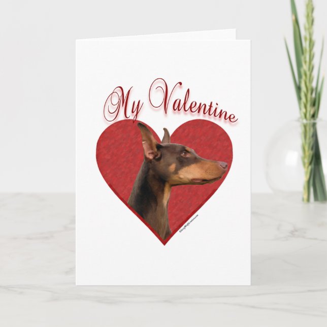 Min Red Doberman Valentine Helgkort (Framsida)