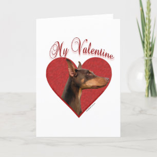 Min Red Doberman Valentine Helgkort