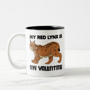 Min Red Lynx är min Valentine Två-Tonad Mugg