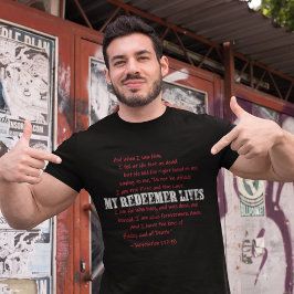 MIN REDEEMER LIVES Påsk Scripture Manars Black T Shirt