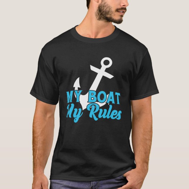 Min Regler kapten Boater Boating Pontoon T Shirt (Framsida)