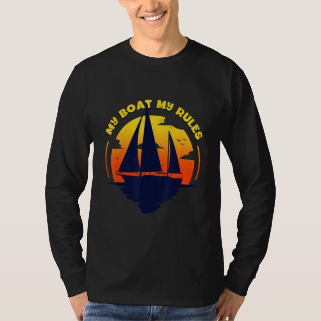 Min Regler kapten Boating Pontoon T Shirt (Framsida)