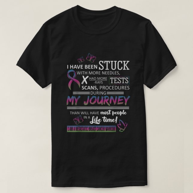 Min resa är en metastatisk bröstcancervåg t shirt (Design framsida)