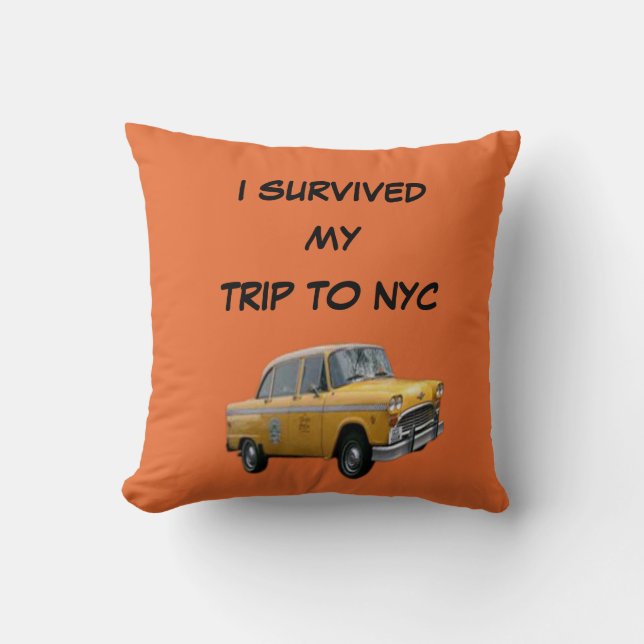 Min resa till New York T-Shirt Kudde (Framsida)