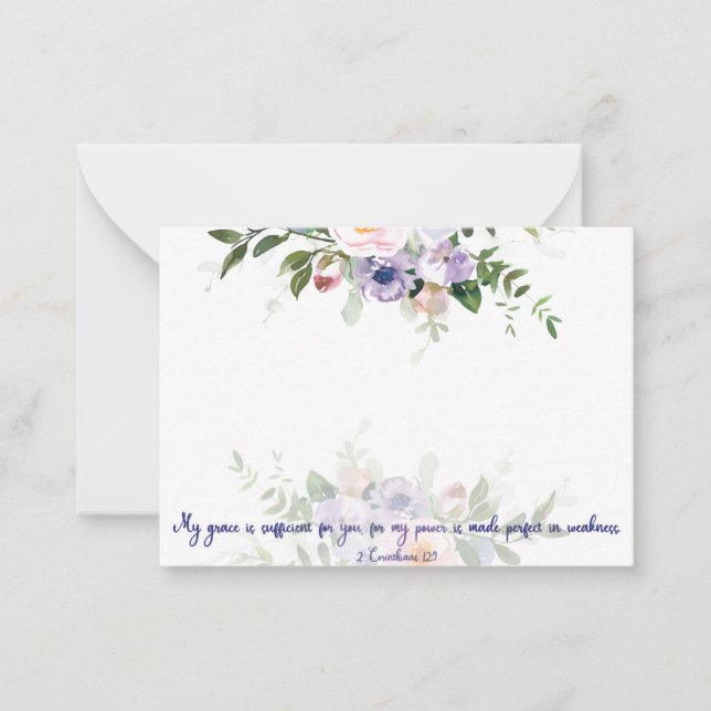 Min respit är tillräcklig, blommigt för pastellvat anteckningskort (Framsida)