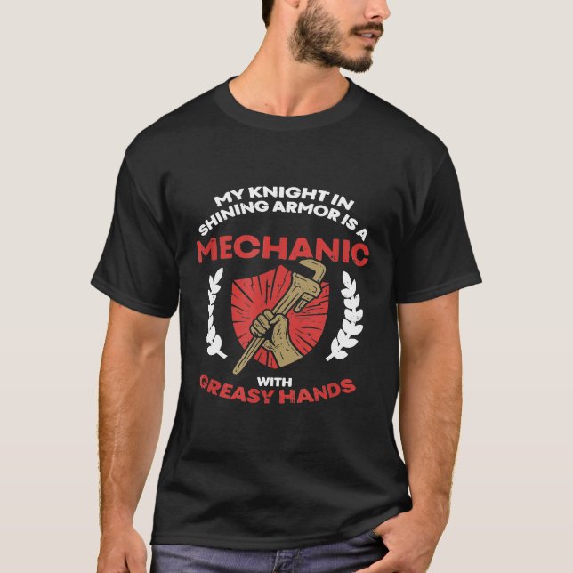 Min riddare är en mekanism med Grea T Shirt (Framsida)