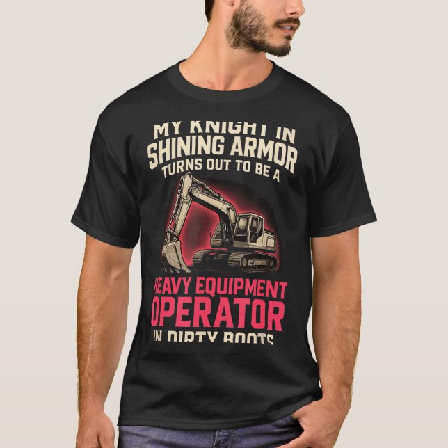 Min riddare i skinande tung utrustning operatör fr t shirt (Framsida)