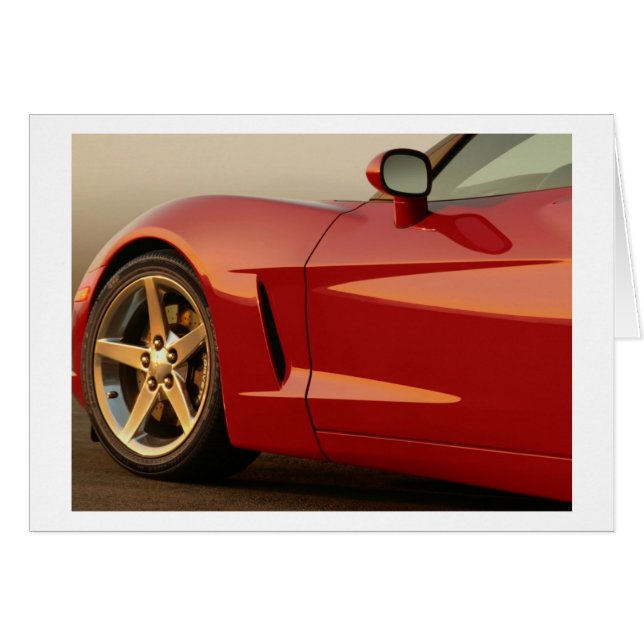 Min röda korvette hälsningskort (Framsidan Horizontal)