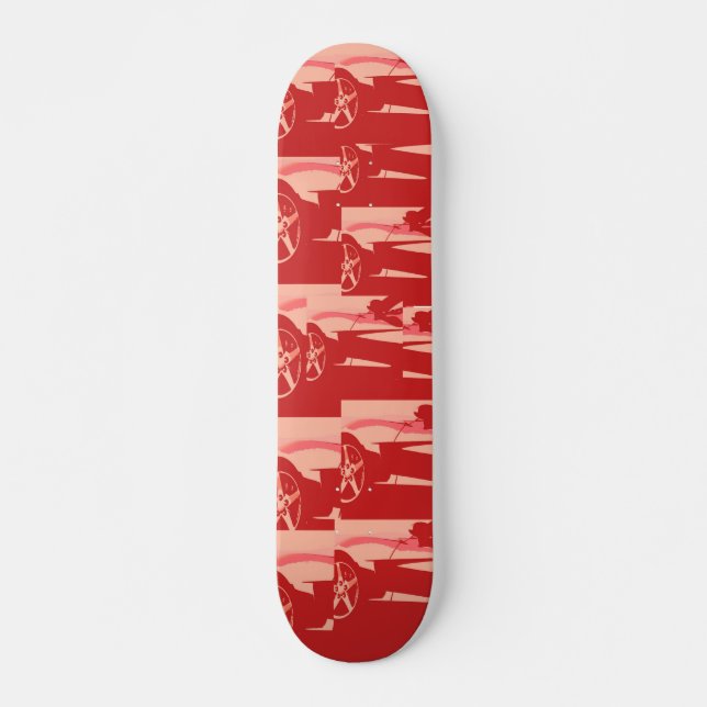 Min röda korvette skateboard bräda 20 cm (Framsida)