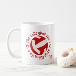 Min rödvita volleyball-domstol är min lycklig stäl kaffemugg