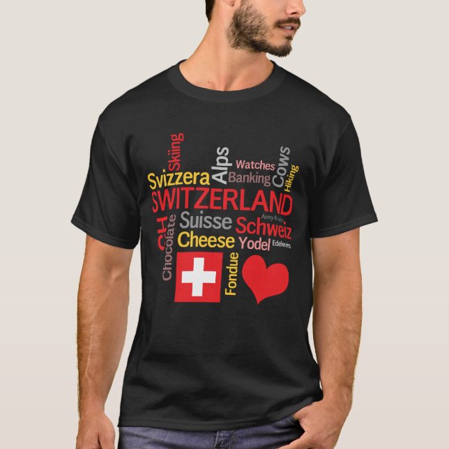 Min roliga favorit- schweiziska saker tee (Framsida)