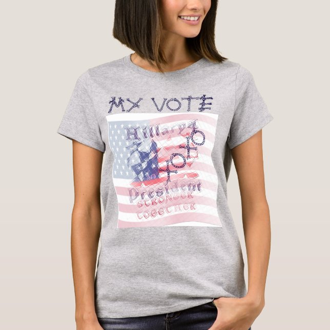 Min röst XOXO USA Hillary 4-president, amerikansk Tee Shirt (Framsida)