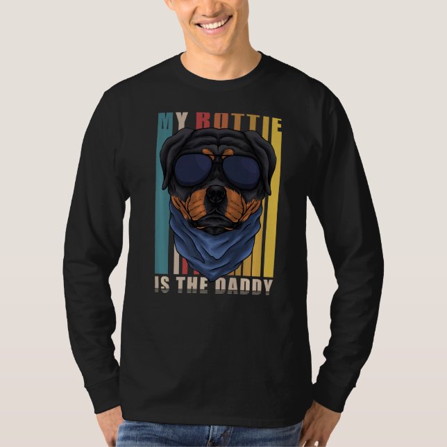 Min Rotie är pappa Rottweiler-Hund T Shirt (Framsida)