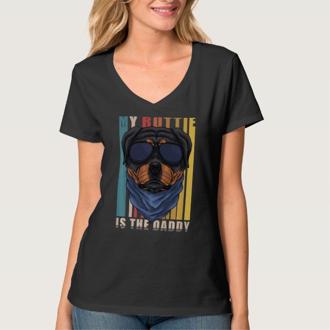 Min Rotie är pappa Rottweiler-Hund T Shirt (Framsida)