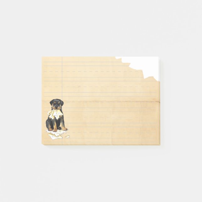 Min Rottweiler åt min läxa Post-it Block (Framsida)