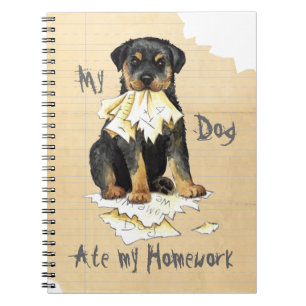 Min Rottweiler Ate min hemläxa Anteckningsbok