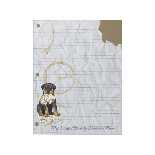 Min Rottweiler Ate Min Lesson-plan Anteckningsblock (Roterad)