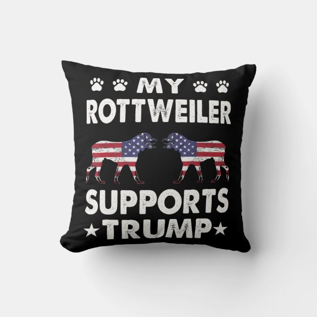 Min Rottweiler stöder TrumpShirt-valet 2020 Kudde (Framsida)