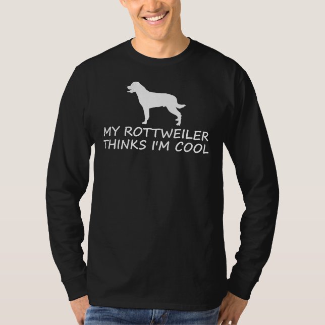 Min Rottweiler tänker på Coola T Shirt (Framsida)