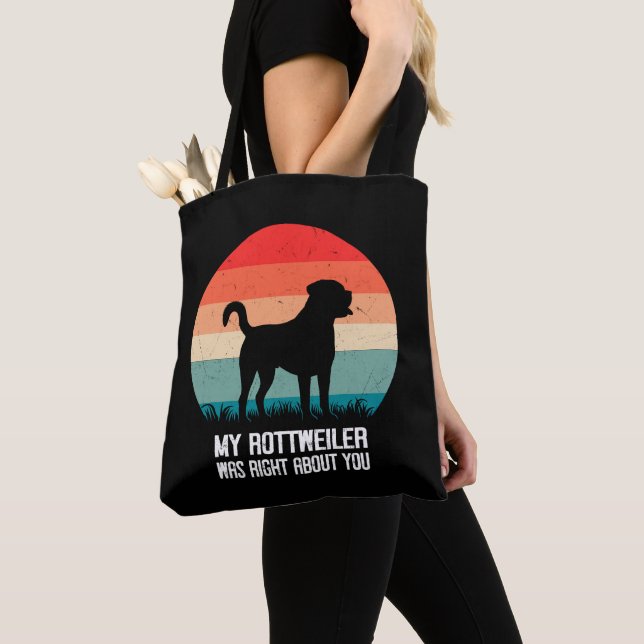 Min Rottweiler var Höger om dig Hund Retro Tygkasse (Närbild)