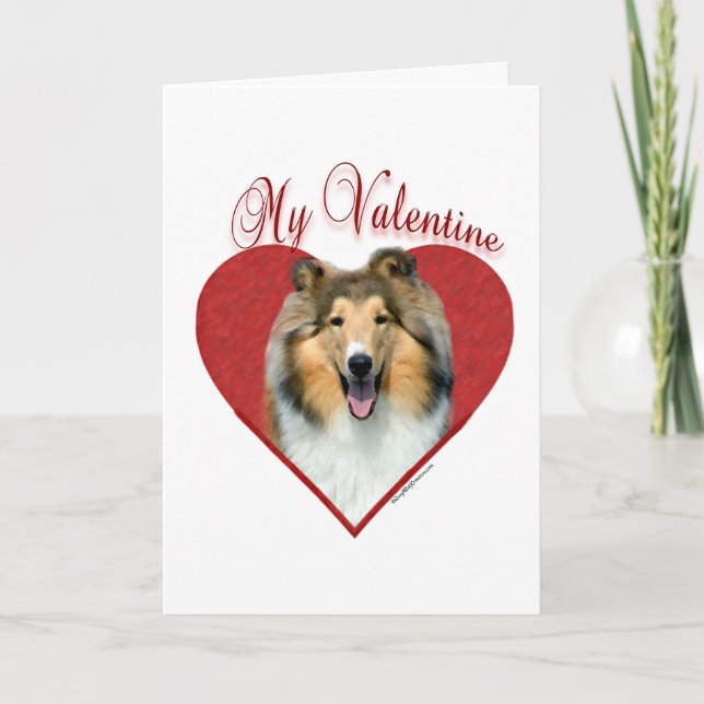 Min Rough Collie Valentine Helgkort (Framsida)