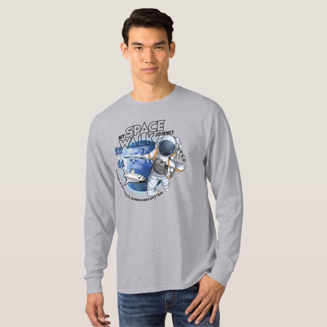 Min rymdpromenad | Herr Long Sleeve T Shirt (Hel framsida)