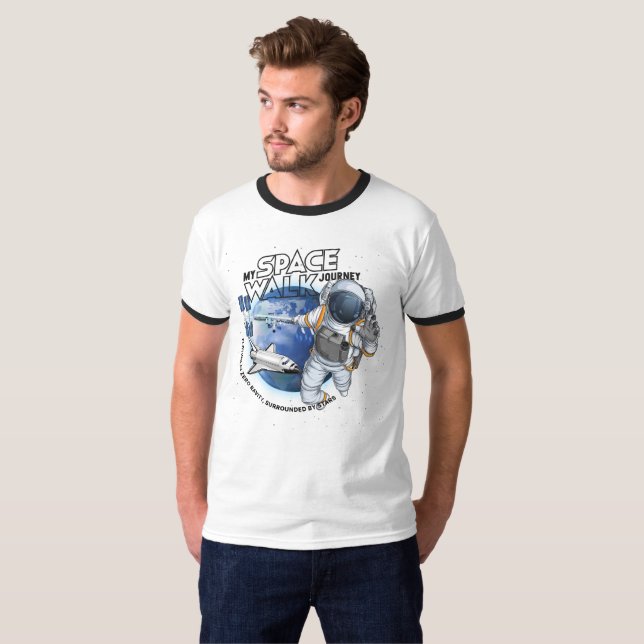 Min rymdpromenad | Men Ringer T Shirt (Hel framsida)