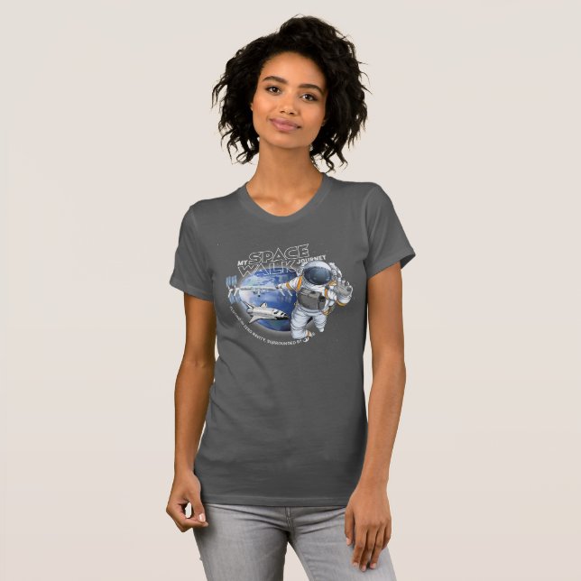 Min rymdpromenadresa (Mörkt läge) | Kvinnor Slank  T Shirt (Hel framsida)