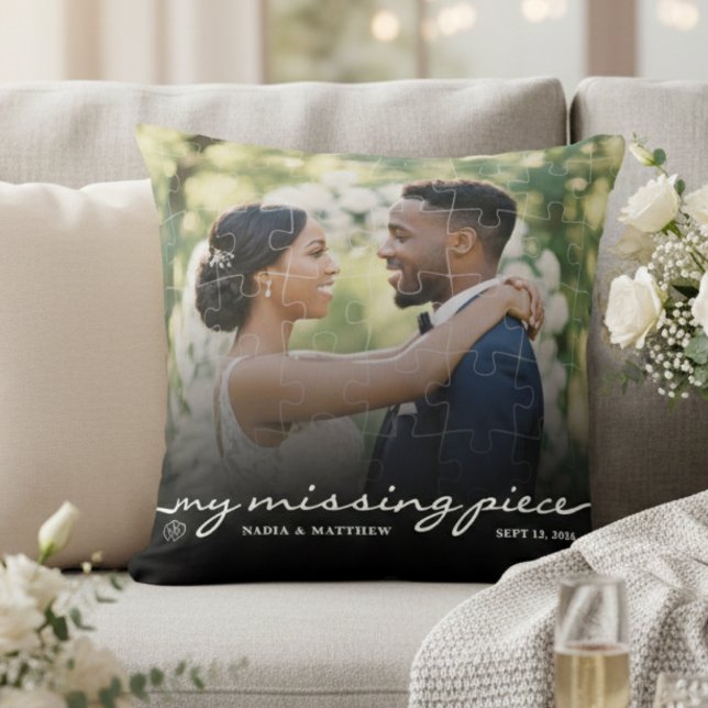 Min Saknade Del Foto Pussel Bröllop Kudde (My Missing Piece Photo Jigsaw Puzzle Wedding Throw Pillow
)