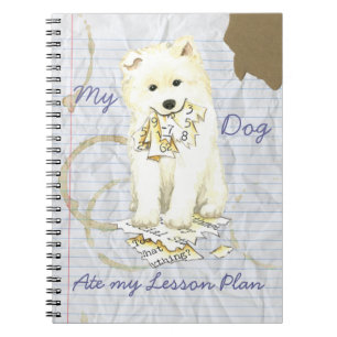 Min Samoyed åt min kurs planerar Anteckningsbok