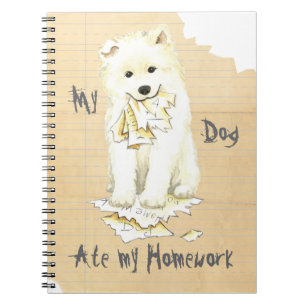 Min Samoyed Ate min hemläxa Anteckningsbok