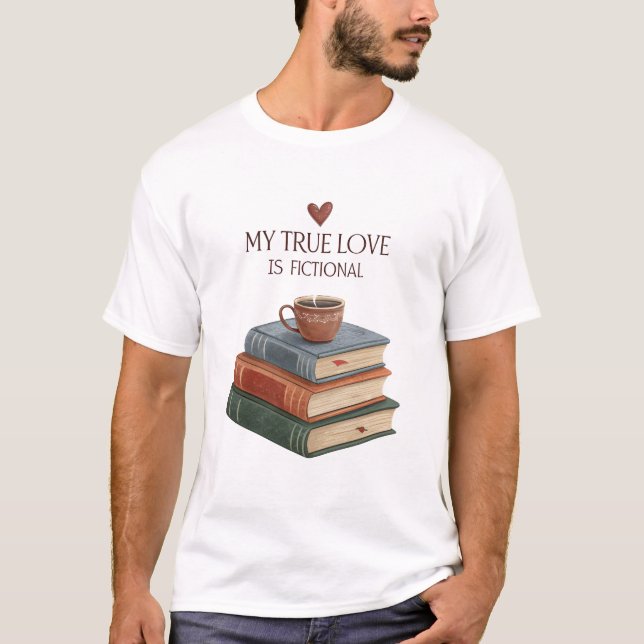Min sanna kärlek är skönlitterära böcker med en ko t shirt (Framsida)