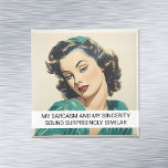 Min Sarcasm Funny Retro 50-tal Magnet<br><div class="desc">Den här designen har skapats genom digital grafik. Det kan vara personlig i området att tillhandahålla eller anpassa genom att klicka för att anpassa ytterligare alternativ och ändra namn, initialer eller ord. Du kan också ändra texten färg och stil eller ta bort texten för en bilddesign. Kontakta mig på colorflowcreations@gmail.com...</div>