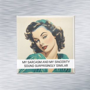 Min Sarcasm Funny Retro 50-tal Magnet