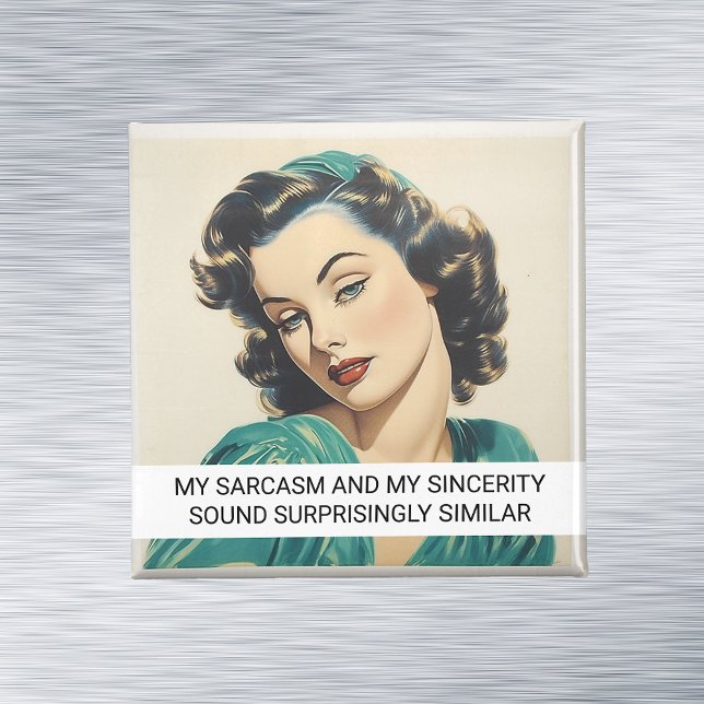 Min Sarcasm Funny Retro 50-tal Magnet (Skapare uppladdad)