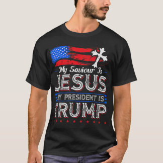 Min savior är Jesus min president är Trump Christi T Shirt