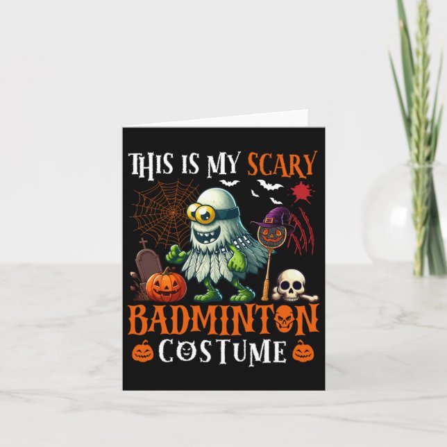 Min Scary Dminton Costume Halloween-skräckutrustni Kort (Framsida)