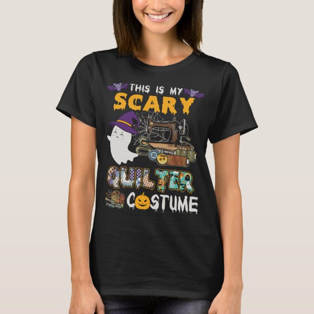 Min Scary Quilter Costume Halloween Sew T Shirt (Framsida)