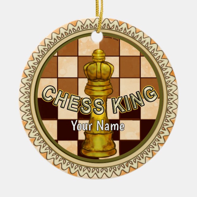 Min schackkung julgransprydnad keramik (Framsidan)