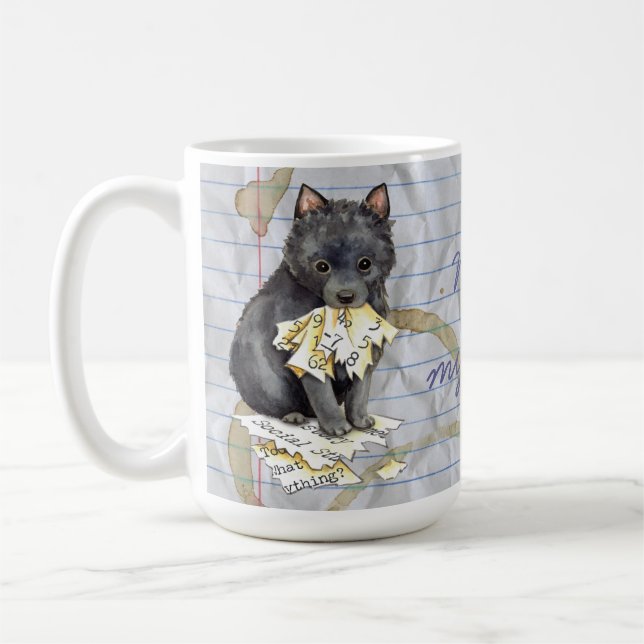 Min Schipperke Ate My Lesson Plan Kaffemugg (Vänster)