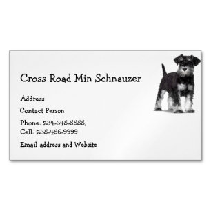 Min Schnauzer Hund Pet Animal Affärskort Magnet