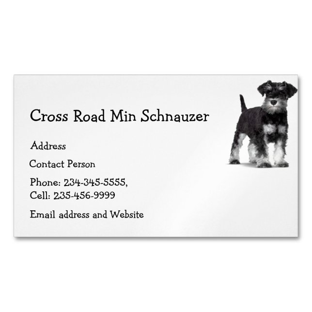 Min Schnauzer Hund Pet Animal Affärskort Magnet (Framsida)