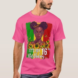 Min sextonde födelsedag 16 år gamla svarta Melanin T Shirt
