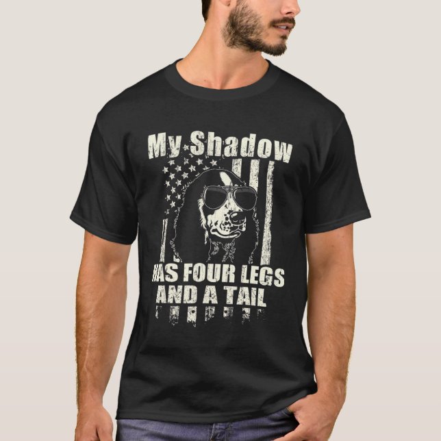 Min Shadow Cocker spanel Proud American Flagga Fun T Shirt (Framsida)