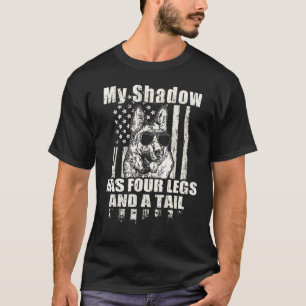 Min Shadow German Shepherd Proud American Flagga T Shirt