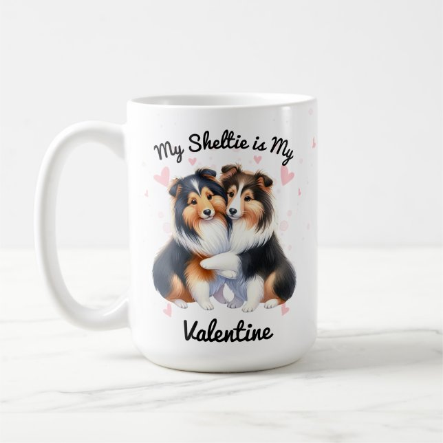 Min Sheltie är Min Valentine Kaffemugg (Vänster)